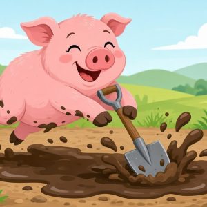 Свинья роет грязь лопатой