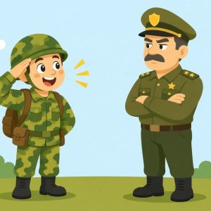 Солдат рапортует командиру