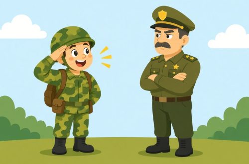 Солдат рапортует командиру