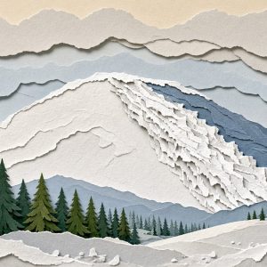 Снежная лавина сползает с пологой горы
