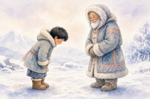 Ребёнок кланяется северянину