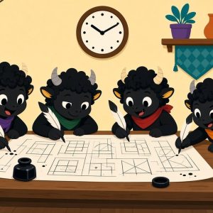 Четыре чертёнка чертят чертёж чернилами
